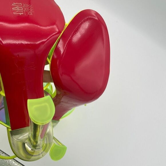 Christian Louboutin Loubi Duniss 100 Fluo Yellow EU 38 - Picture 6 of 10